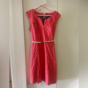 Donna Ricco dress, coral, size 8, knee length